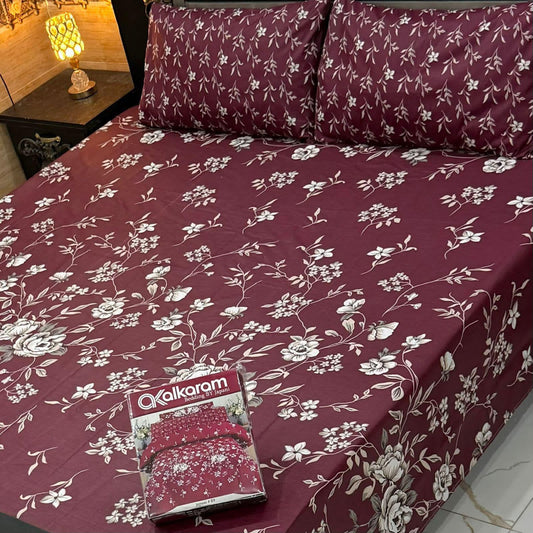 King Size Cotton 3PC Bedsheet