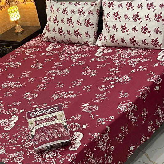 King Size Cotton 3PC Bedsheet