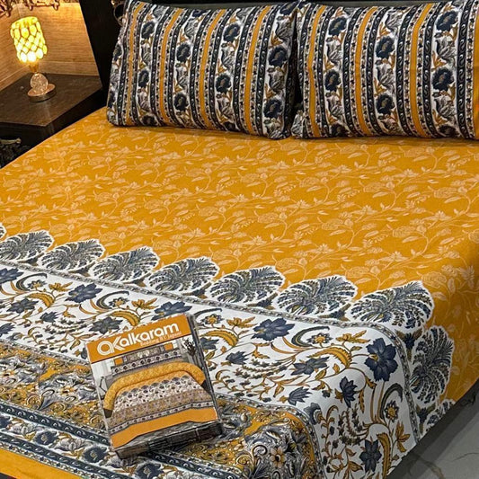 King Size Cotton 3PC Bedsheet