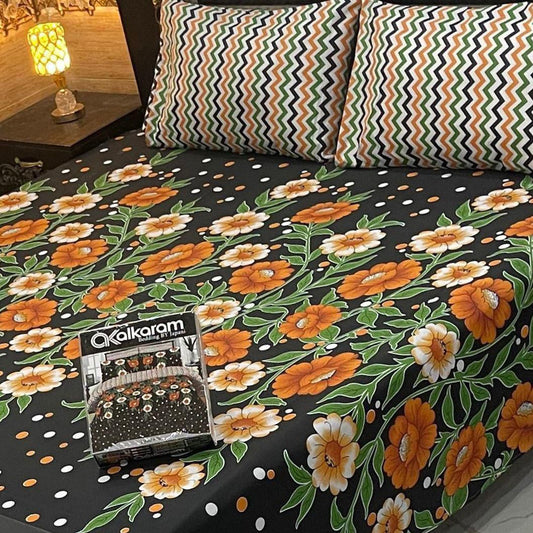 King Size Cotton 3PC Bedsheet