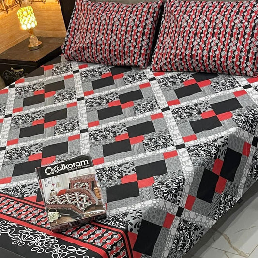King Size Cotton 3PC Bedsheet