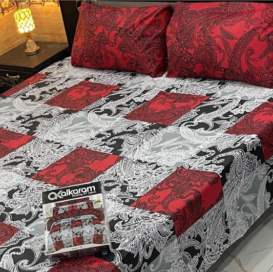 King Size Cotton 3PC Bedsheet