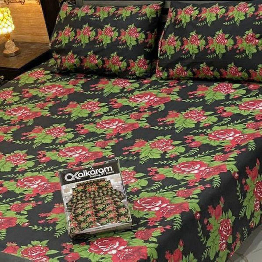 King Size Cotton 3PC Bedsheet
