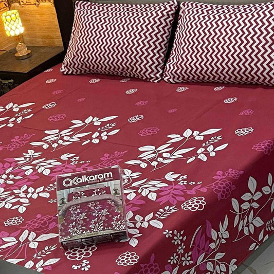 King Size Cotton 3PC Bedsheet