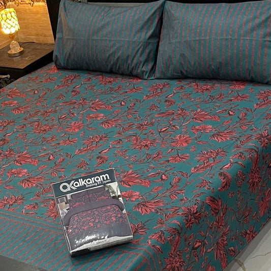 King Size Cotton 3PC Bedsheet